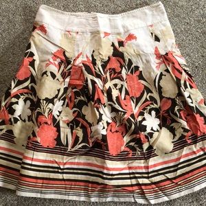Ann Taylor brown, coral, and beige skirt